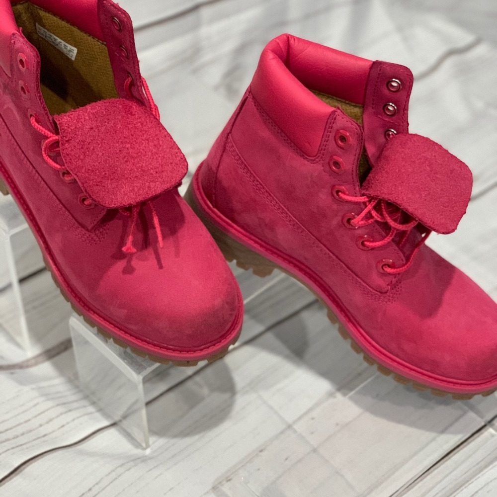 Pink suede Timberlands